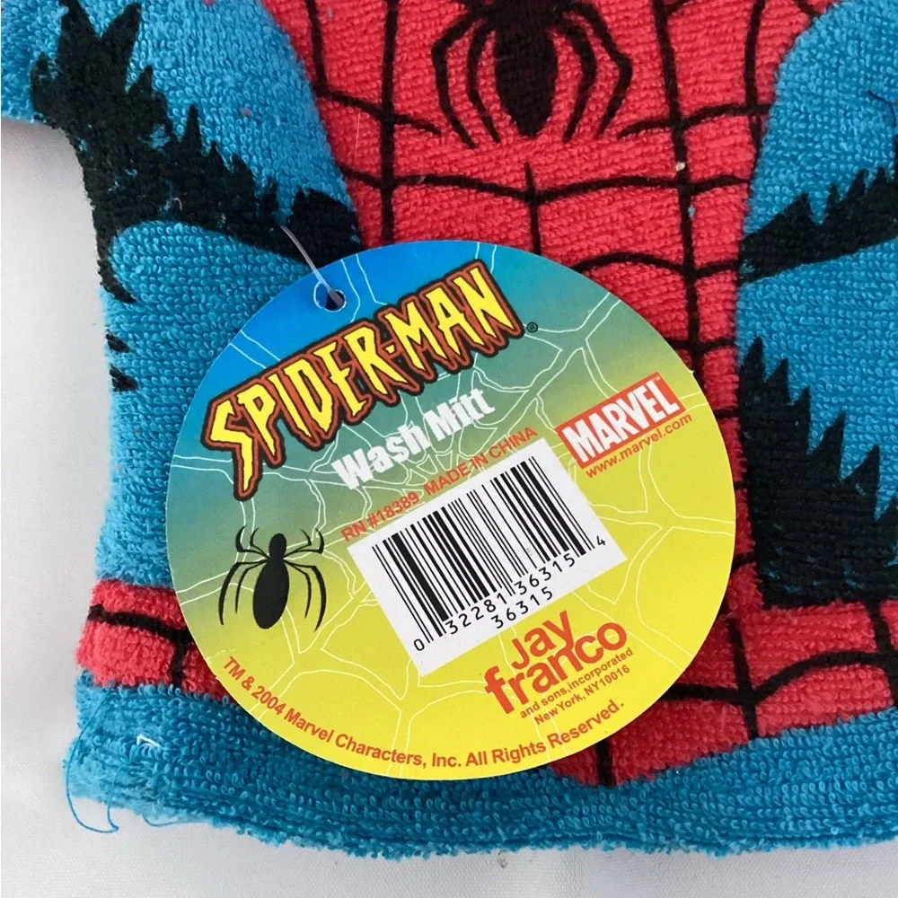 Vintage Spiderman Marvel Bath Tub Wash Mitt 2003 Jay Franco NEW W/Tags